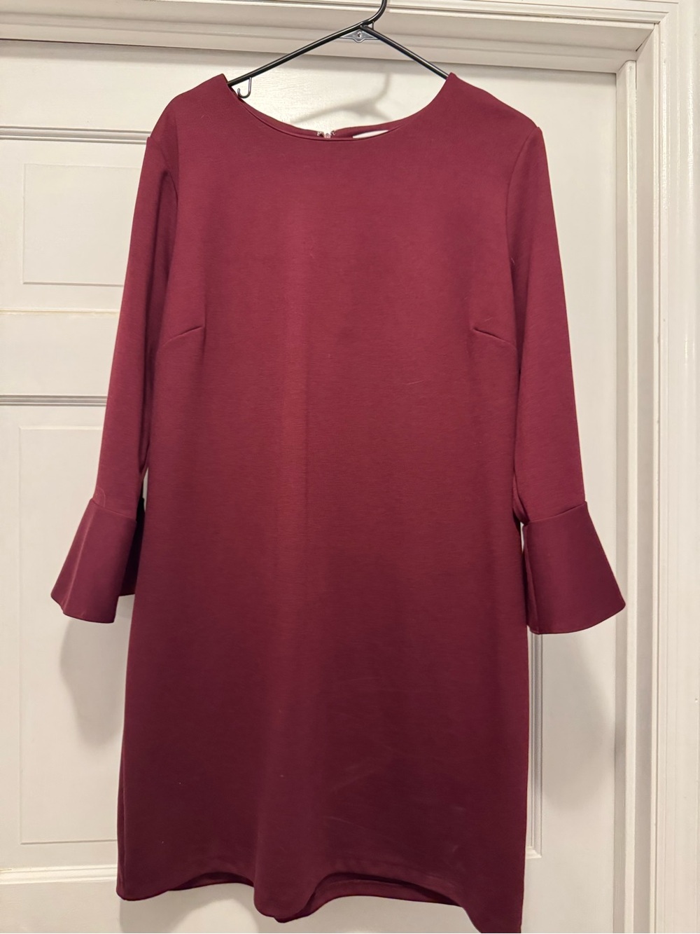 Old Navy Wine-Red Long-Sleeve Shift Dress with Flared Cuffs